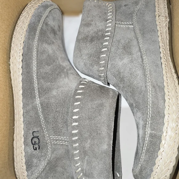 NIB Womens UGG Varney Gray Sage Green Moccasin Ankle Boot Size 7 - Picture 2 of 3